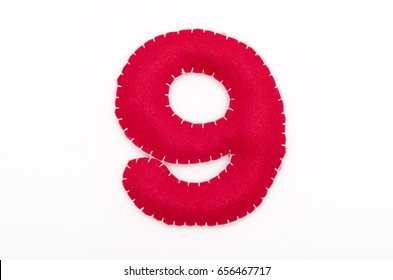 Red Felt Numeral 9