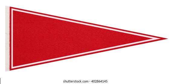 Red Felt Pennant On A White Background