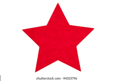 Red Felt Star Isolated On White