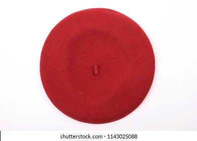 Red Female Hat Beret Isolated