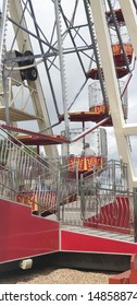 Red Ferris Wheel At Folly Farm In Wales