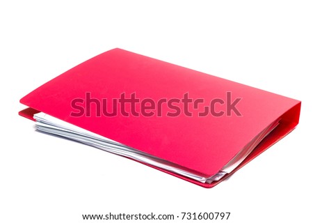 red files folder. retention of contracts and paper. with isolated white background