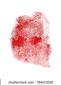 Red Fingerprint On White Paper