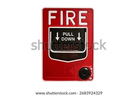 Red Fire Alarm Pull Station Isolated on White