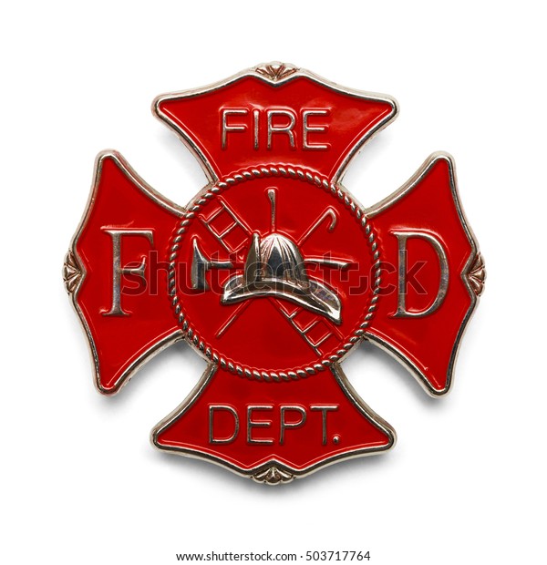 Red Fire Department Badge Isolated On Stock Photo (Edit Now) 503717764