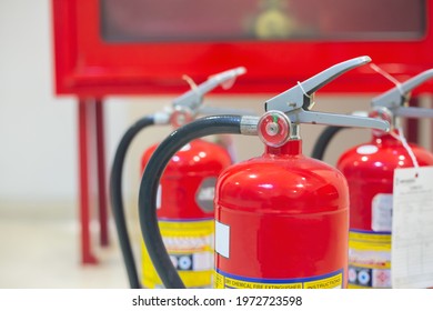 Red Fire Extinguishers Available Fire Emergenciessafety Stock Photo ...