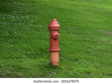 Red Fire Hydrant in a Grass Field