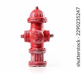 red fire hydrant isolated on a white background