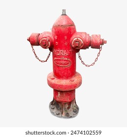 red fire hydrant isolated on a white background