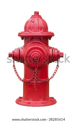 Red fire hydrant isolated on white.