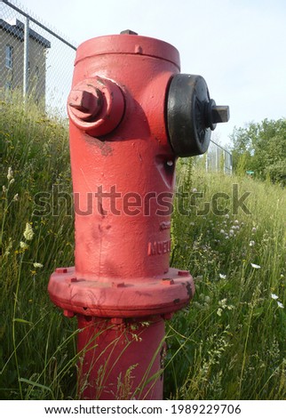 a red fire hydrant on the ground