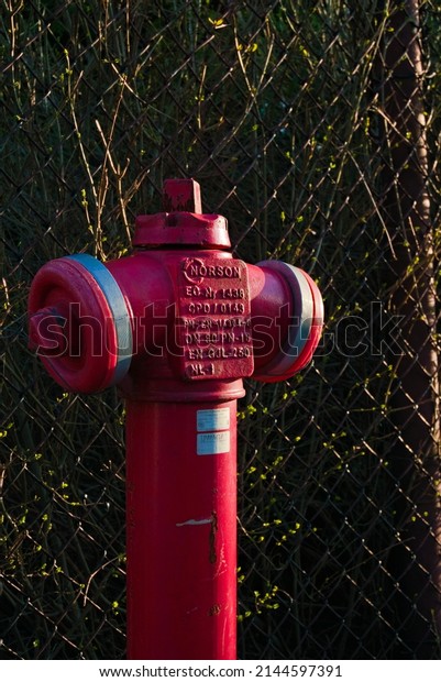 red fire\
hydrant, photo of the old fire\
hydrant