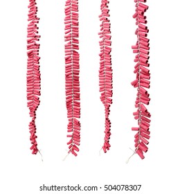 Red Firecrackers on white background