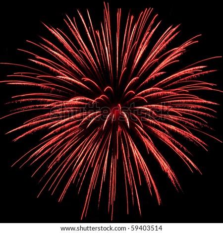 an red firework explosion in the night sky