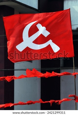 A red flag of communist party of India