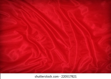 Red Flag Pattern On The Fabric Texture ,vintage Style