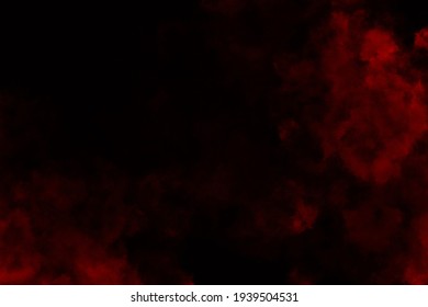 Red Fog And Smoke Effect On Black Background.
