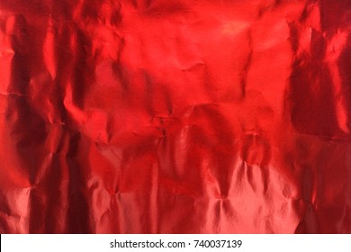 Red Foil Paper Texture For Text And Background