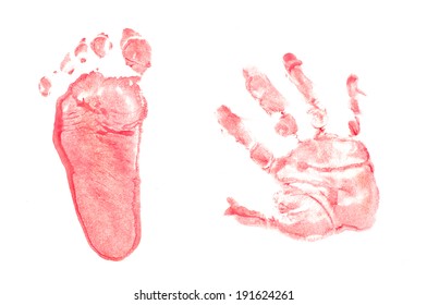 Imprints Baby Girl Feet On White Stock Photo 124472449 | Shutterstock