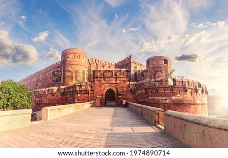 Red Fort Agra at sunrise, Uttar Pradesh, India