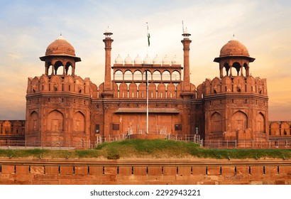The Red Fort, A UNESCO World Heritage Site, stands as a majestic testament to India's rich history and cultural heritage. Located in Delhi.