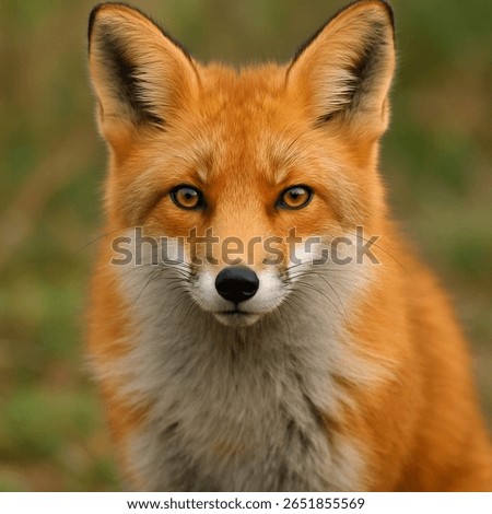 A red fox staring directly at the camera in a forest environment