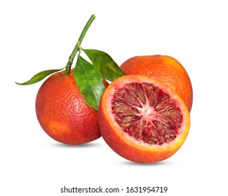 Red Fresh Orange Isolated On White Background And PNG For Product Packaging Design With High Quality 