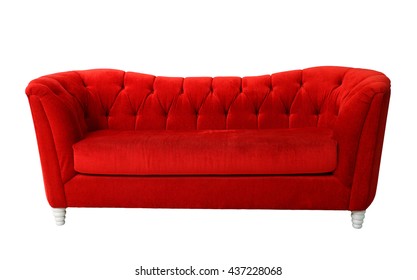 A red furniture isolated with clipping path 
