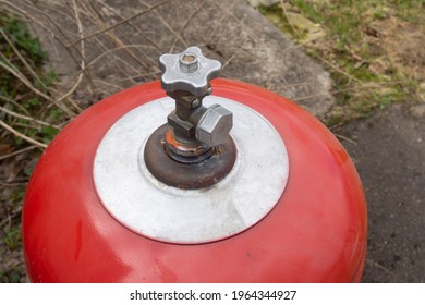 Red Gas Cylinder Top View