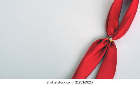 Red Gaucho Scarf, On A White Background. Traditional Week In Southern Brazil. Farroupilha Week