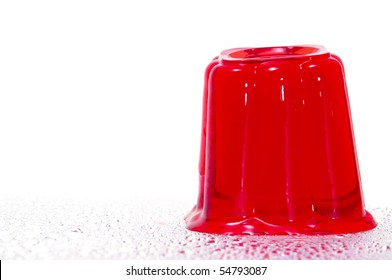 A Red Gelatin Isolated On A White Background