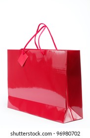 Red Gift Bag On A White Background.