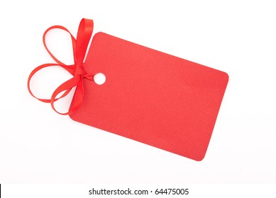 Red Gift Tag With Bow