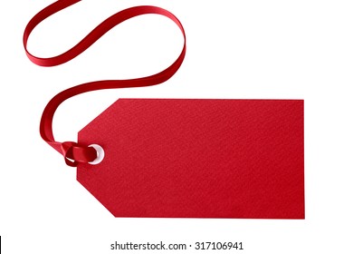 Red Gift Tag Isolated On White