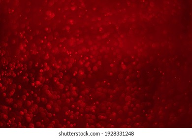 Red Glitter Vintage Lights Background.  Red Heart Boked