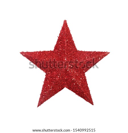 Similar – Shiny white Christmas star on red background, minimal concept