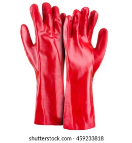 long red rubber gloves
