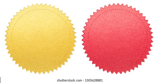 red and gold certificate paper seals set isolated with clipping path included - Shutterstock ID 1505628881
