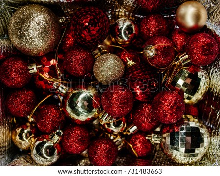a lot of red and gold christmas tree decorations christmas motifs new year tree - Christmas Tree Toy Decorations a lot of red and gold christmas tree decorations christmas motifs new year tree - Christmas Tree Toy Decorations