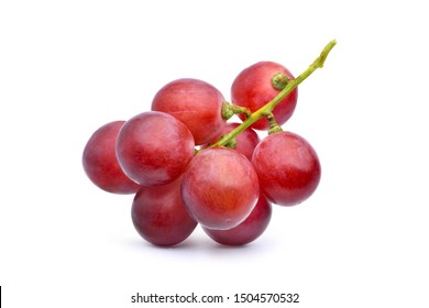 Red Grape Isolated On White Background.