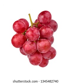 Red Grapes Isolated On White Background.