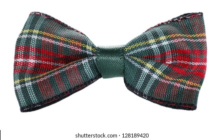 Red Green Plaid Bow Tie