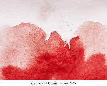 Red Grunge Brush Strokes Watercolor Paint