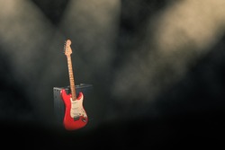 The Red Guitar On Stage.