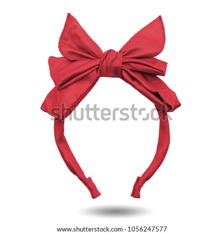 Red hair band isolated on white background. This has clipping path.                     