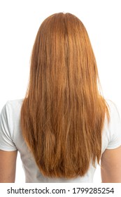 Red Hair Model Back Showing Her Long Ginger Hair