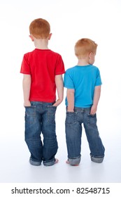 Red Haired Brothers Standing Hands Their Stock Photo 82548715 ...