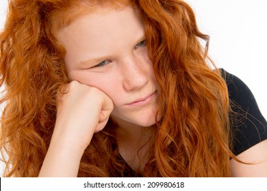 Red Haired Girl In Bad Temper 