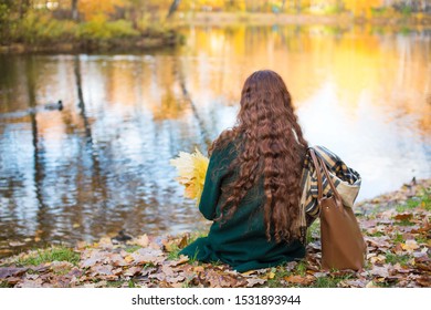 Red Haired Girl Sitting Near Lake Stock Photo 1531893944 | Shutterstock