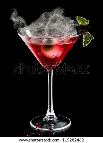 Red Halloween Cocktail Eye Smoke Stock Photo (Edit Now ...